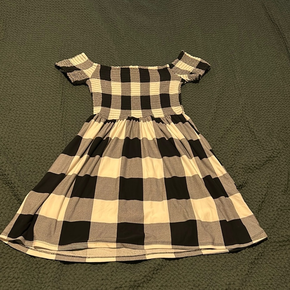 Off the shoulder plaid dress